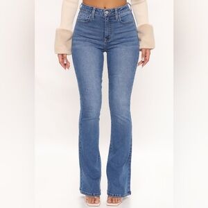 2/$35 Fashion Nova Affair Of The Flare Stretch Jeans - Medium Blue Wash sz 13